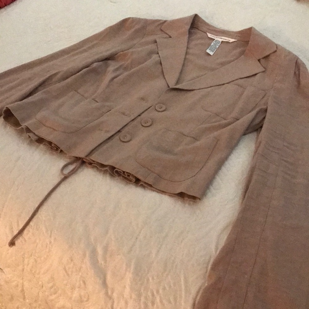 DVF linen cropped blazer